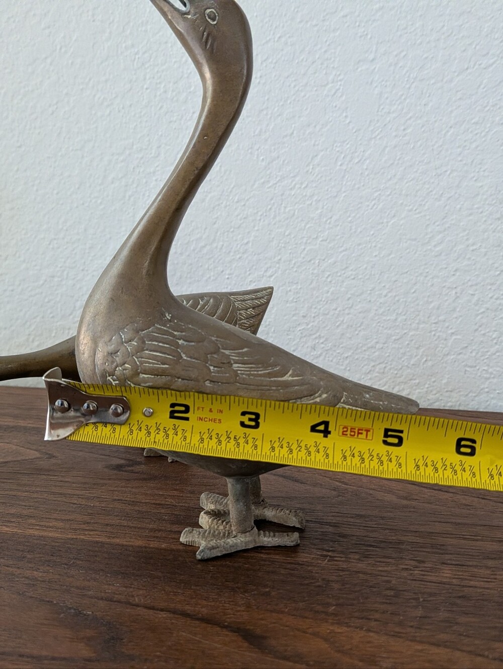 Vintage Pair Brass Geese Figurines Duck Statues MCM Decor - Picture 16 of 16
